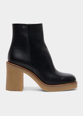 Harolyn Leather Zip Ankle Boots