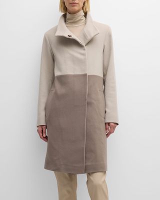 Harper Bi-Color Wool Top Coat