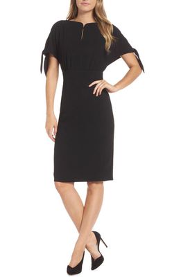 Harper Rose Bow Sleeve Sheath Dress in Black