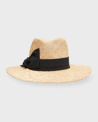 Harper Straw Fedora With Bow Band