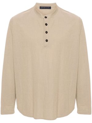 Harris Wharf London band-collar polo shirt - Neutrals