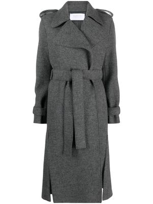 Harris Wharf London belted double-breasted virgin wool coat - Grey