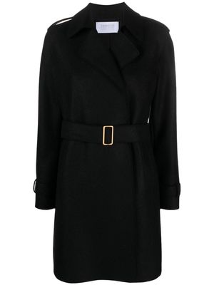Harris Wharf London belted-waist virgin-wool coat - Black