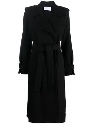 Harris Wharf London belted-waist virgin wool trench coat - Black