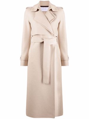Harris Wharf London belted-waist wool trench coat - Neutrals