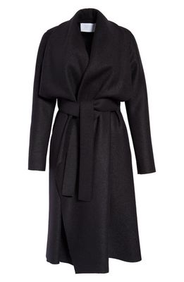 Harris Wharf London Belted Wool Coat in Black