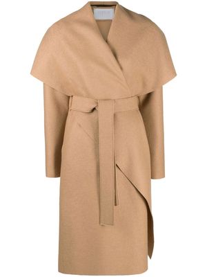 Harris Wharf London belted wrap coat - Neutrals