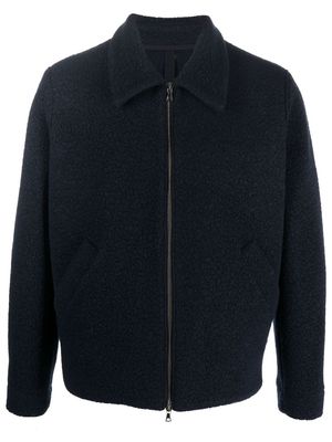HARRIS WHARF LONDON boucle zip-up shirt jacket - Blue