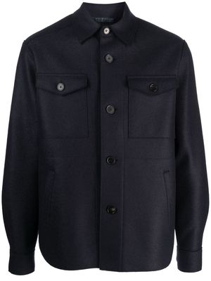 Harris Wharf London button-down wool shirt jacket - Blue