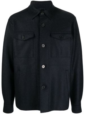 Harris Wharf London button-up virgin-wool shirt jacket - Blue
