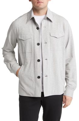 Harris Wharf London CoolMax Seersucker Shirt Jacket in Light Grey