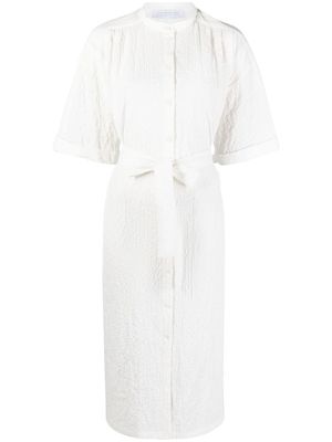 Harris Wharf London creased-effect belted shirt dress - White