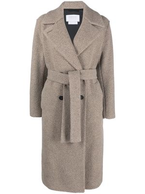 Harris Wharf London double-breasted belted coat - 423 TAUPE