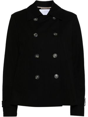 Harris Wharf London double-breasted twill cropped coat - Black