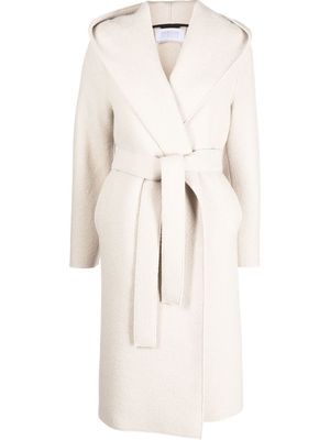 Harris Wharf London hooded tied-waist coat - Neutrals