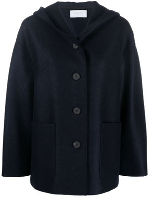 Harris Wharf London hooded wool coat - Blue