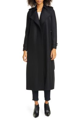 Harris Wharf London Long Belted Trench in Black