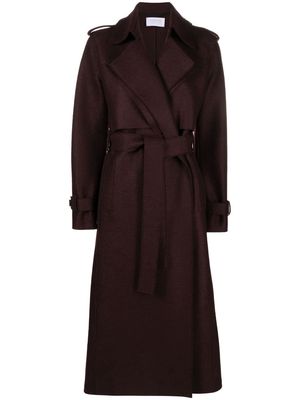 Harris Wharf London long pressed-wool trench coat - Red
