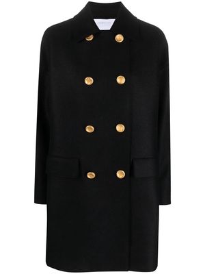 Harris Wharf London Mac double-breasted virgin wool coat - Black