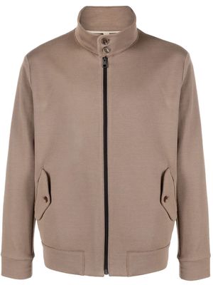 Harris Wharf London mock-neck zip-up lightweight jacket - Brown