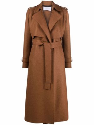 Harris Wharf London notched-lapel tied-waist coat - Brown