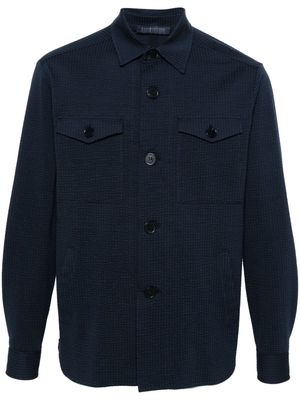 Harris Wharf London seersucker shirt jacket - Blue