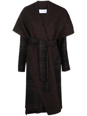 Harris Wharf London shawl-collar check wool coat - Grey