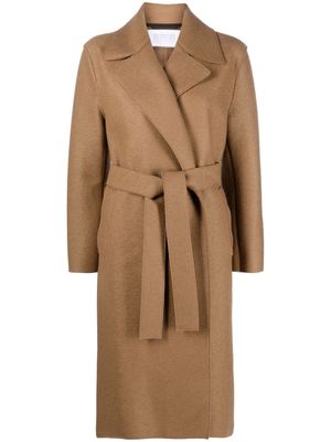 Harris Wharf London single-breasted belted wool coat - Brown