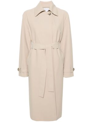 Harris Wharf London spread-collar belted trench coat - Neutrals