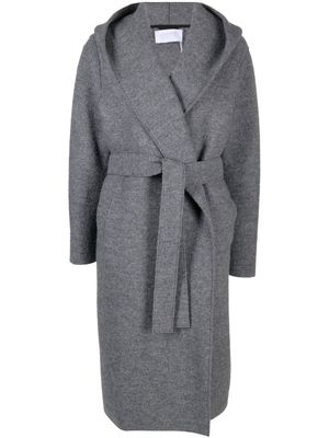 Harris Wharf London tie-waist hooded wool coat - Grey