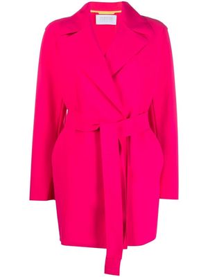 Harris Wharf London tied-waist spread-collar coat - Pink