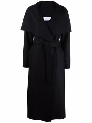 Harris Wharf London wide-lapel belted coat - Black