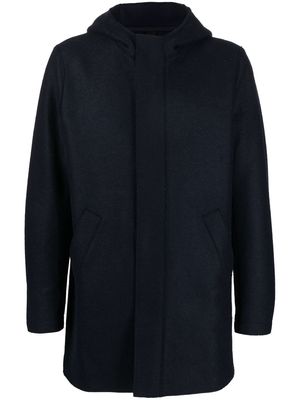 Harris Wharf London zip-up hooded wool coat - Blue