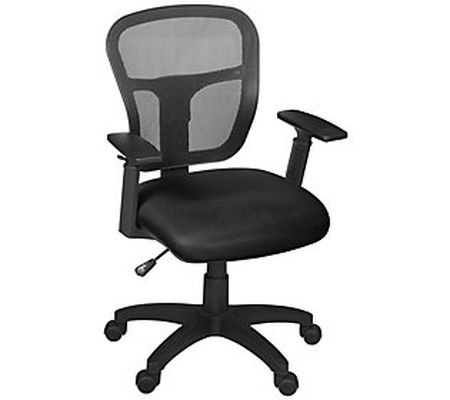 Harrison Swivel Chair with Height Adjustable Ar ms- Black