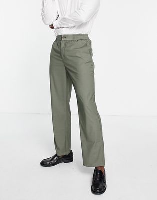 Harry Brown bamboo loose fit suit pants in sage-Green