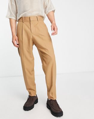 Harry Brown carrot fit smart pants in brown