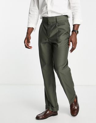 Harry Brown loose fit bamboo suit pants-Green