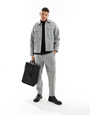 Harry Brown slim elastic waist pants in gray - part of a set