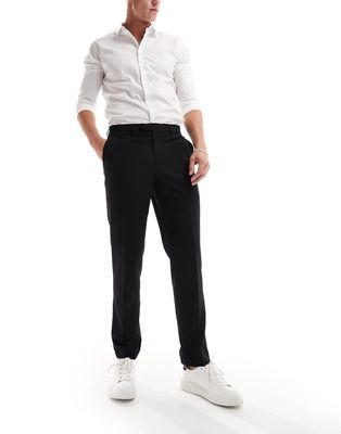 Harry Brown slim tuxedo pants in black