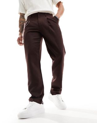 Harry Brown straight fit cotton pants in beige-Neutral