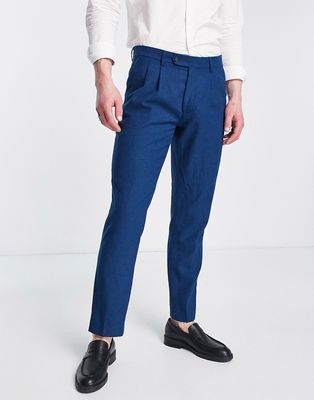 Harry Brown suit pants in blue tweed