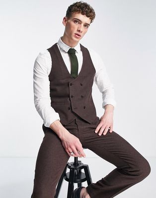 Harry Brown suit vest in brown tweed