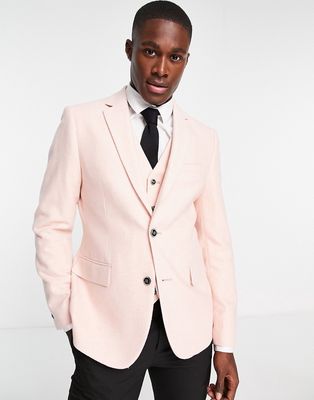 Harry Brown tweed suit jacket in pink