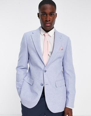Harry Brown tweed suit jacket in sky blue