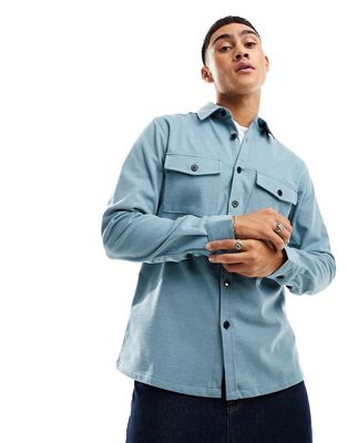 Harry Brown utility overshirt in light blue
