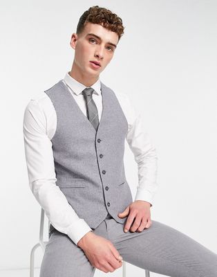 Harry Brown wedding tweed suit vest in gray