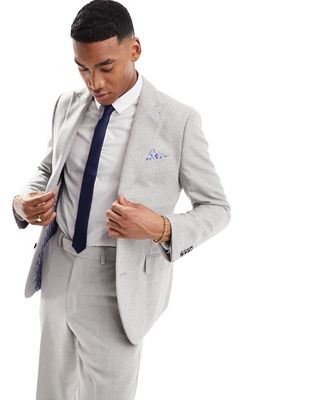 Harry Brown Wedding wool mix slim fit suit jacket in gray