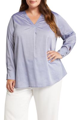 HARSHMAN Cassian Popover Blouse in Ice Blue