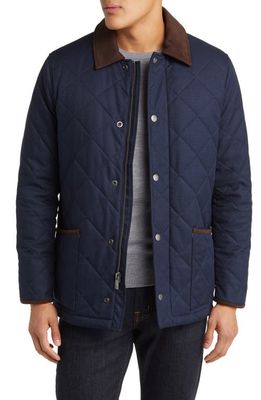 Hart Schaffner Marx Erikson Water Resistant Quilted Riding Jacket in Navy