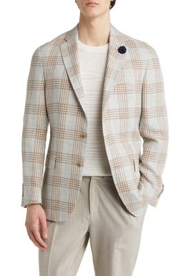 Hart Schaffner Marx New York Super Soft Linen & Wool Blend Jacket in Light Grey/Tan